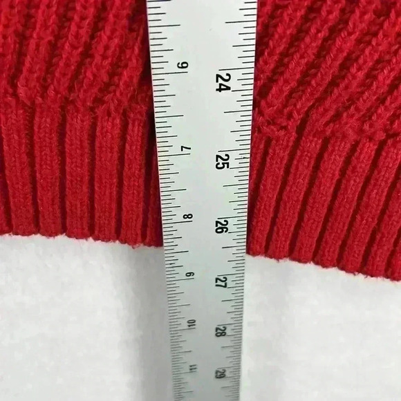Style & Co Women’s Sweater Sz Large Red Chunky Cotton Blend  Christmas Holiday - Picture 7 of 7